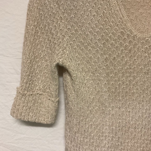 Vintage It's Pure Gould Knit sweater Beige Sz Small Medium V-neck Quarter Sleeve - Picture 2 of 11